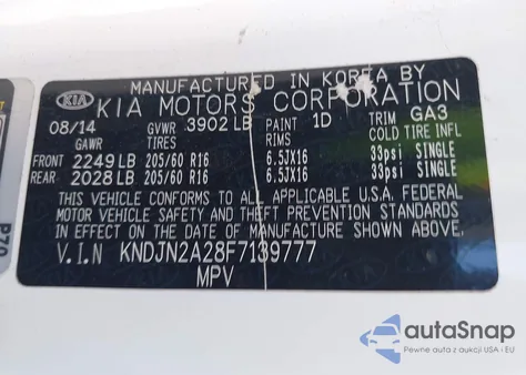 2015 Kia Soul from USA, damaged, VIN KNDJN2A28F7139777